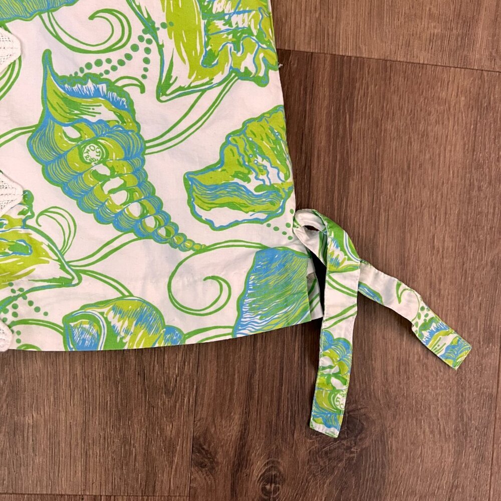 Lilly Pulitzer Jubilee Girls Seashell Green White Shift Dress Sz 4 - Picture 3 of 10